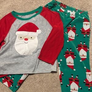 Santa Claus Kids Pajama Set - Red, Gray, and Green